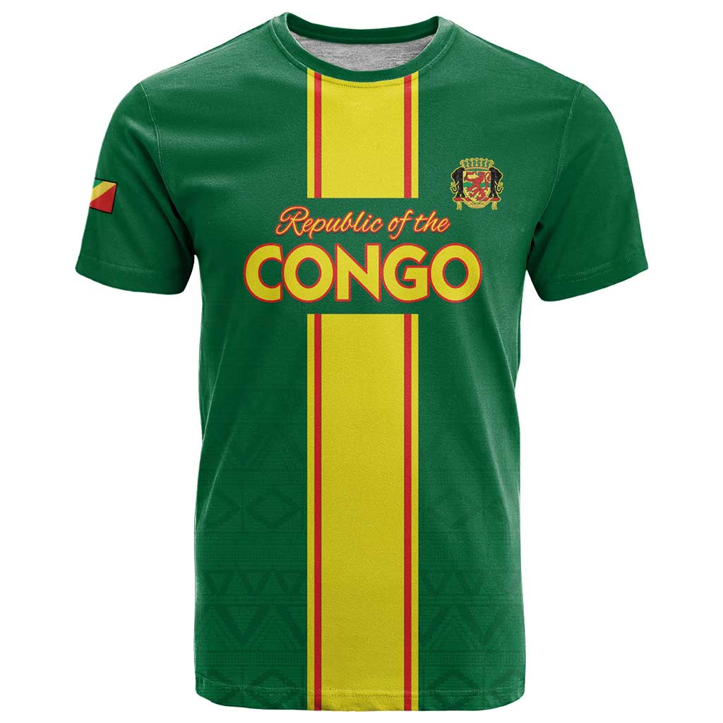 Custom Congo Brazzaville Football T-Shirt Go Ba Diabulu ya Mbwaki Green Color Graphic Tee