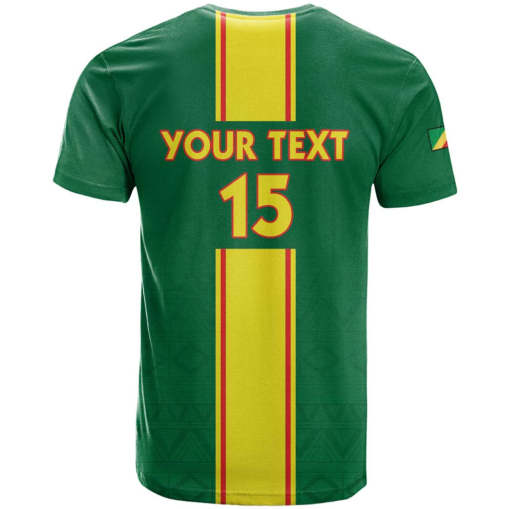 Custom Congo Brazzaville Football T-Shirt Go Ba Diabulu ya Mbwaki Green Color Graphic Tee