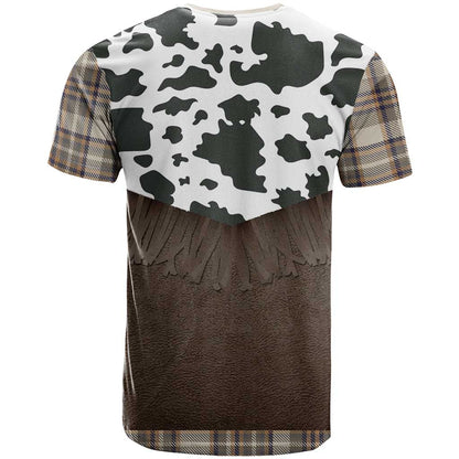 Cowboy Vest Costume T-Shirt Brown Beige Plaid Pattern Graphic Tee