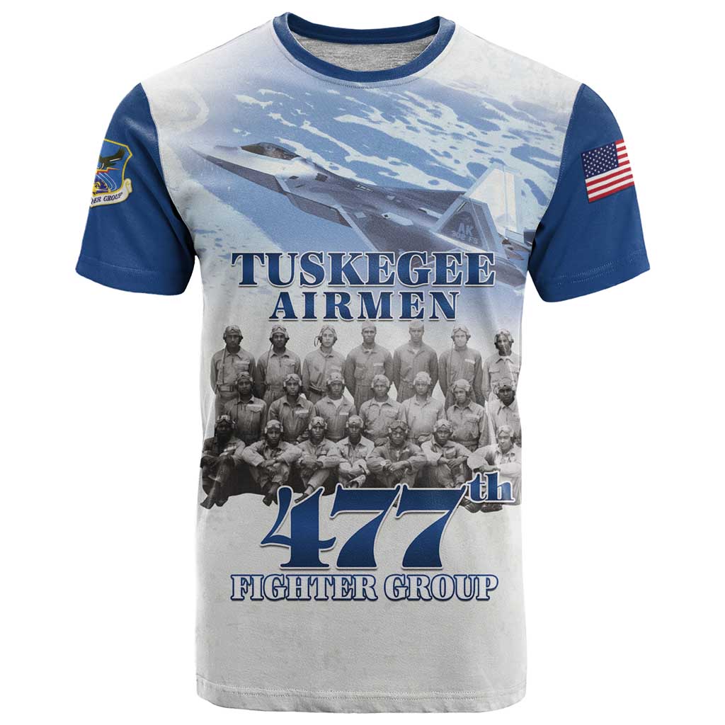 Blue Heritage Tuskegee Airmen T-Shirt 477th Fighter Group Graphic Tee