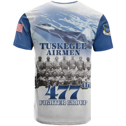 Blue Heritage Tuskegee Airmen T-Shirt 477th Fighter Group Graphic Tee