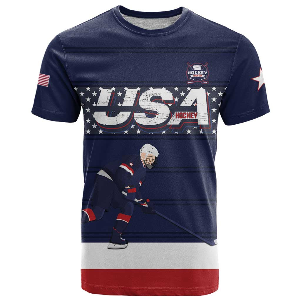 Custom USA Ice Hockey T-Shirt Go Champions Graphic Tee