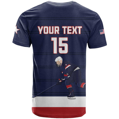 Custom USA Ice Hockey T-Shirt Go Champions Graphic Tee