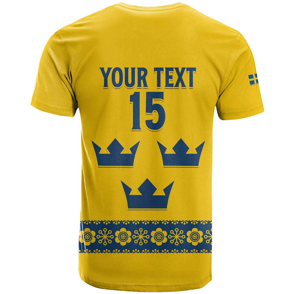 Custom Sweden Ice Hockey T-Shirt Go Tre Kronor Graphic Tee
