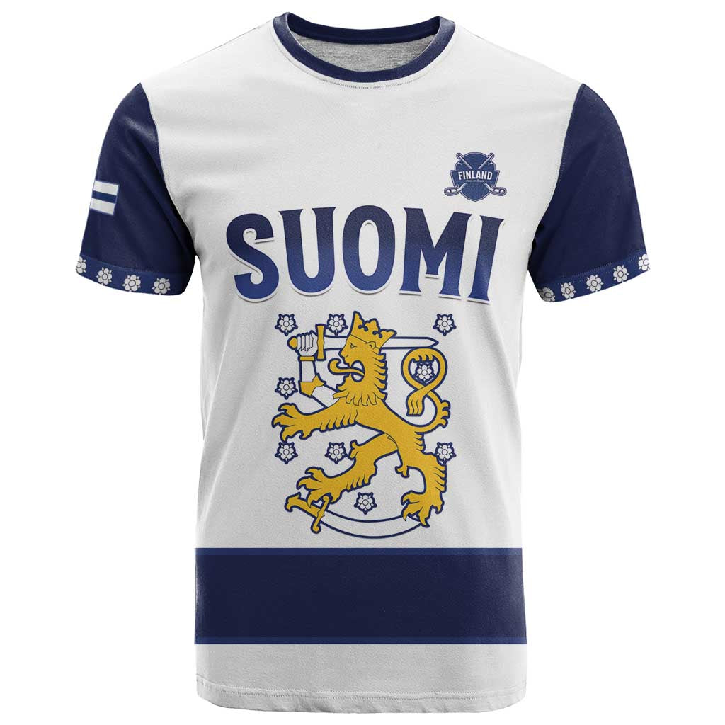 Custom Finland Ice Hockey T-Shirt Go Suomi Go Graphic Tee