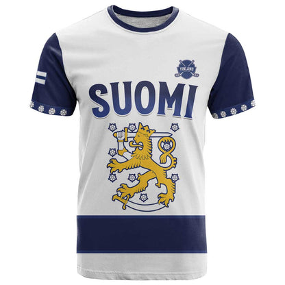 Custom Finland Ice Hockey T-Shirt Go Suomi Go Graphic Tee