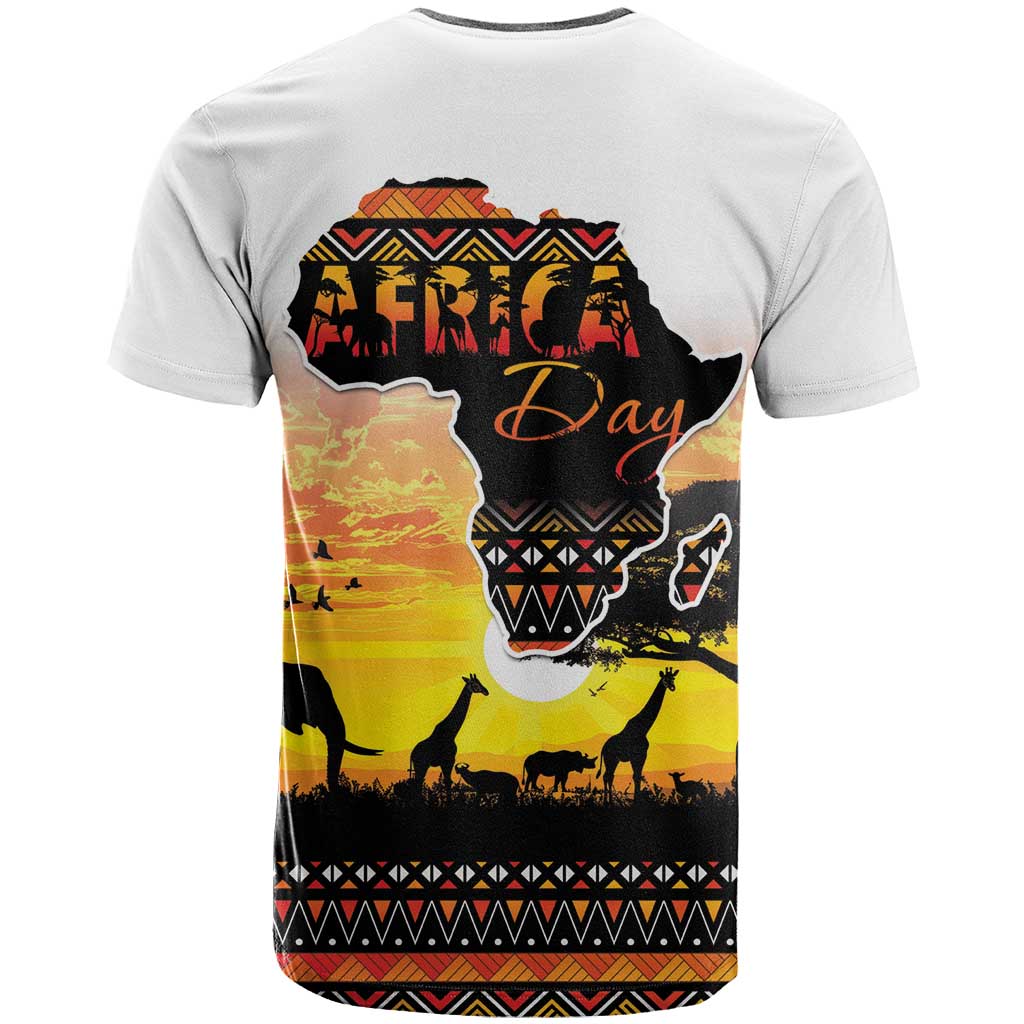 Happy Africa Day T-Shirt African Safari With Map Graphic Tee