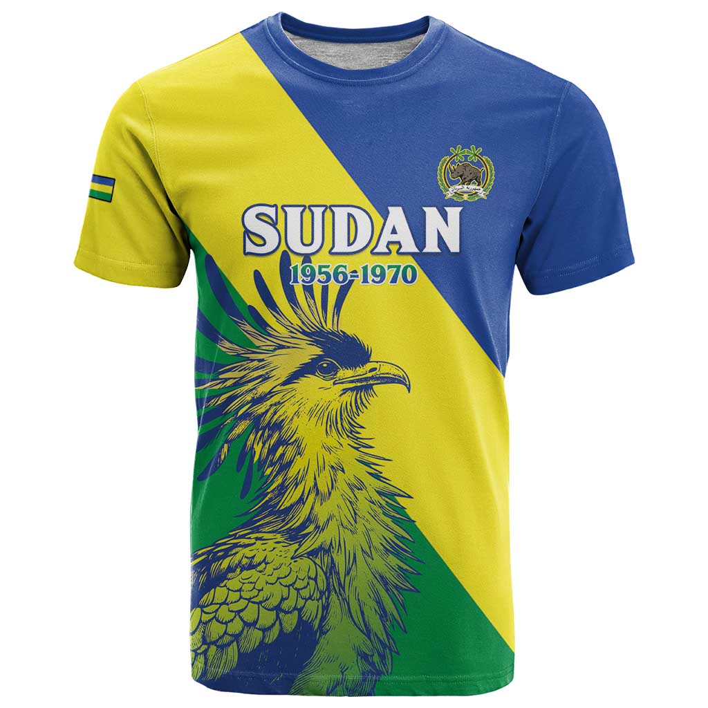 Personalized Sudan 1956-1970 T-Shirt Secretary Bird Coat Of Arms Graphic Tee