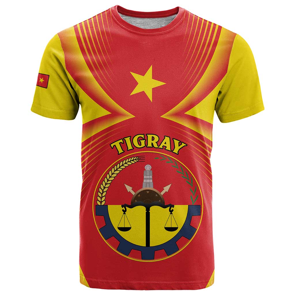 Personalized Ethiopia Tigray Region T-Shirt Coat Of Arms With Map Graphic Tee