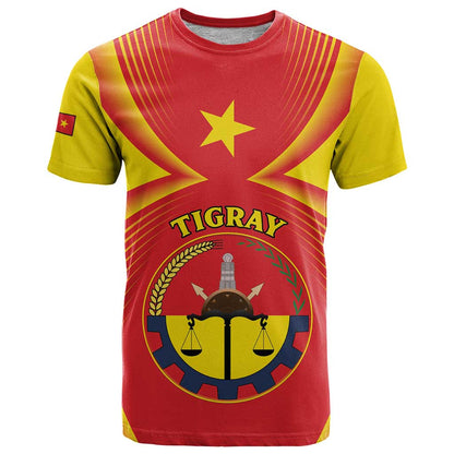 Personalized Ethiopia Tigray Region T-Shirt Coat Of Arms With Map Graphic Tee