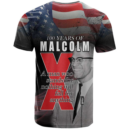 African American El Hajj Malik El Shabazz T-Shirt 100 Years of Malcolm X Graphic Tee