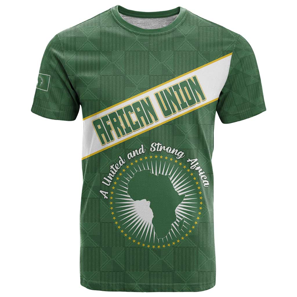 Personalized African Union Day T-Shirt Emblem With Kente Pattern Graphic Tee
