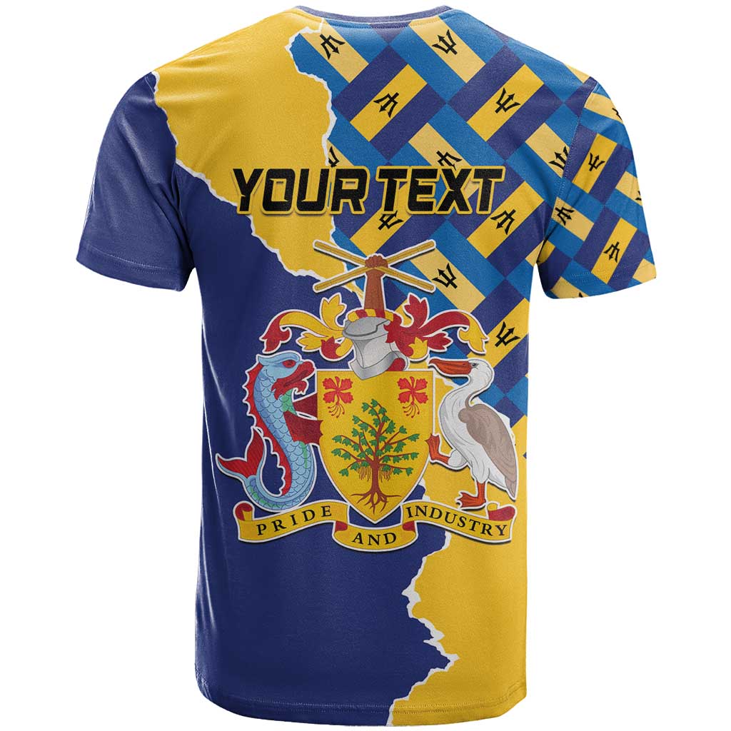 Personalised Barbados Independence Day T-Shirt Flying Fish Flag Pattern Graphic Tee