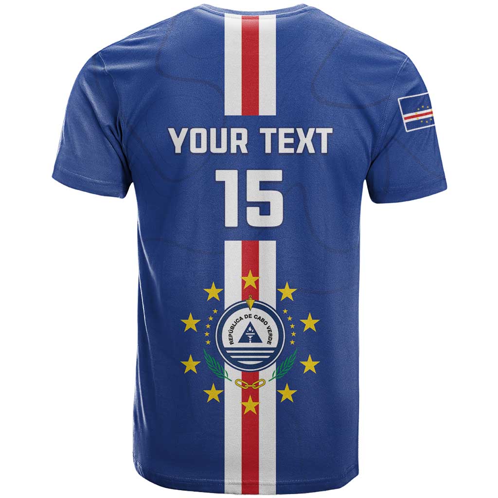 Custom Cape Verde Football T-Shirt Go Champions Blue Sharks Graphic Tee