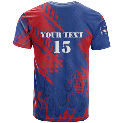 Custom Cape Verde Football T-Shirt One Team One Victory Graphic Tee