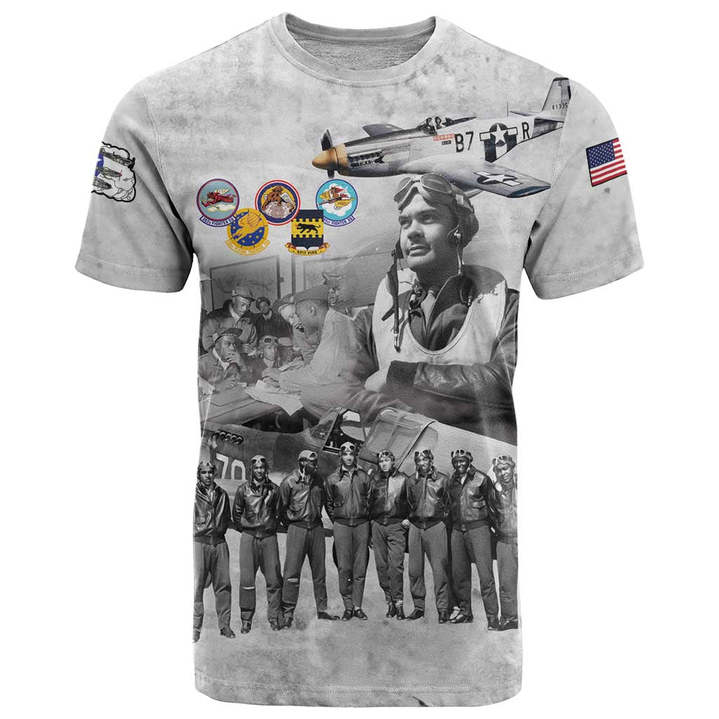 Red Tails Aviators T-Shirt WWII Heroes Tribute Retro Style Graphic Tee