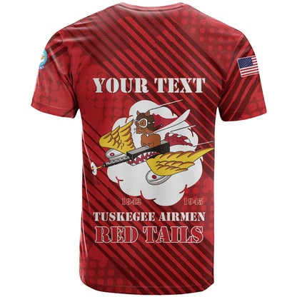 Personalized Tuskegee Airmen Red Tails T-Shirt 301st Fighter Squadron - Red Graphic Tee