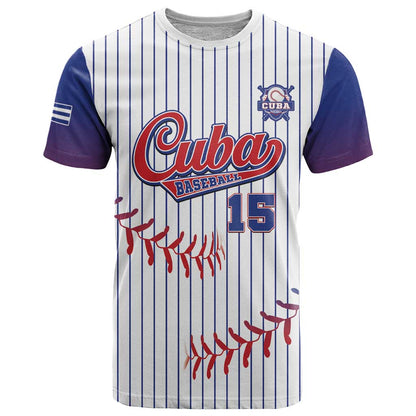 Custom Cuba Baseball T-Shirt Sporty Style Graphic Tee