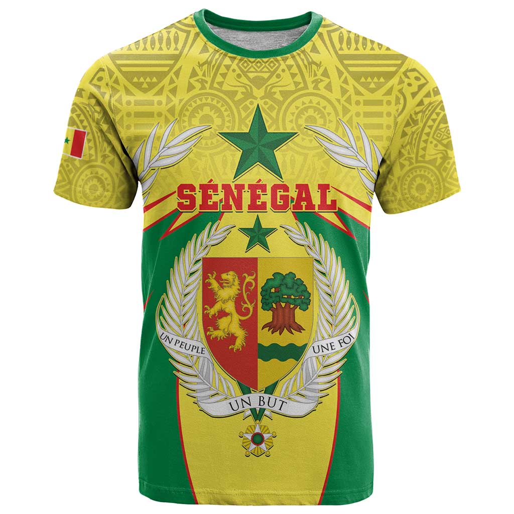 Personalised Senegal T-Shirt Coat Of Arms Mix African Pattern Graphic Tee