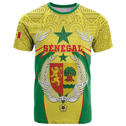 Personalised Senegal T-Shirt Coat Of Arms Mix African Pattern Graphic Tee