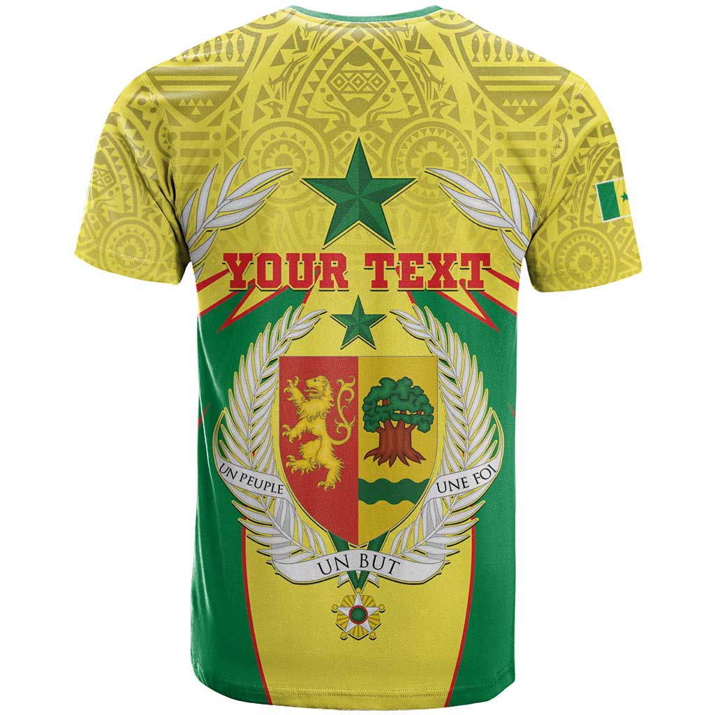 Personalised Senegal T-Shirt Coat Of Arms Mix African Pattern Graphic Tee