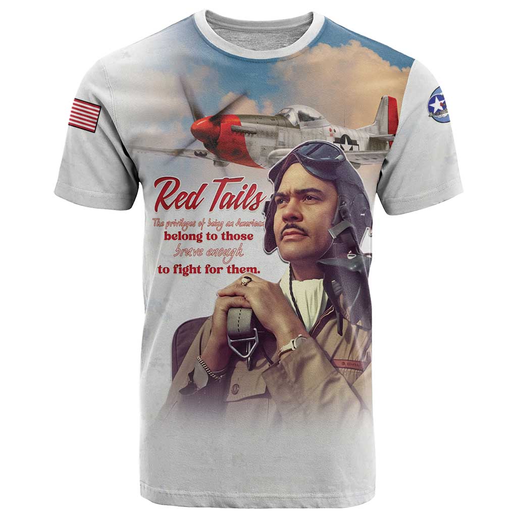 Tuskegee Airmen Red Tails T-Shirt Brave Enough to Fight Graphic Tee