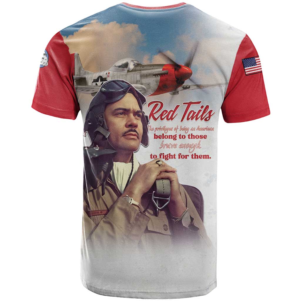 Tuskegee Airmen Red Tails T-Shirt Red - Brave Enough to Fight Graphic Tee