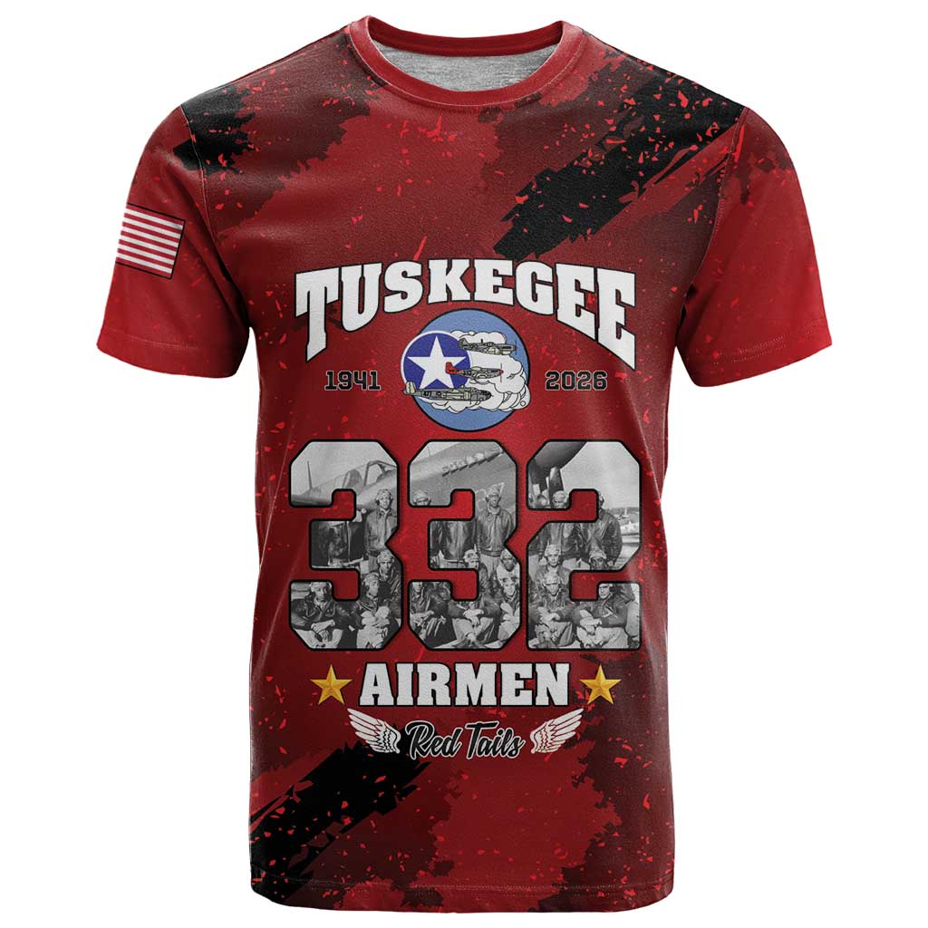 85 Years of Tuskegee Airmen T-Shirt 332nd Fighter Group Red Tails Graphic Tee
