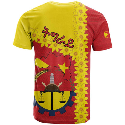 Tigray Region T-Shirt Tigray Emblem With Flag Map Graphic Tee