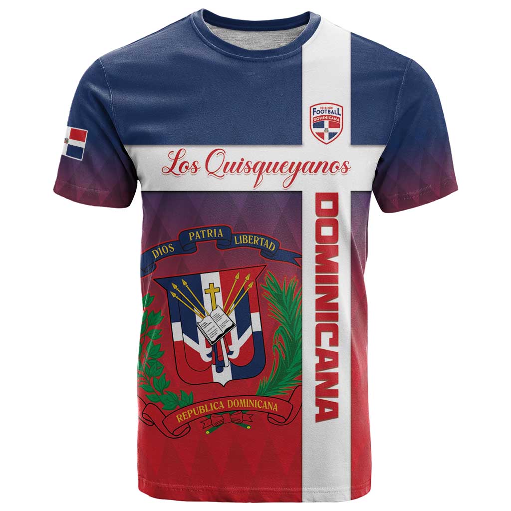 Custom Dominican Republic Football T-Shirt Come On Los Quisqueyanos Graphic Tee