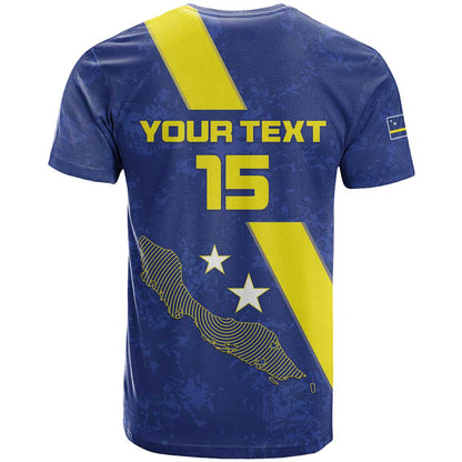 Custom Curacao Football T-Shirt Go La Familia Azul Graphic Tee