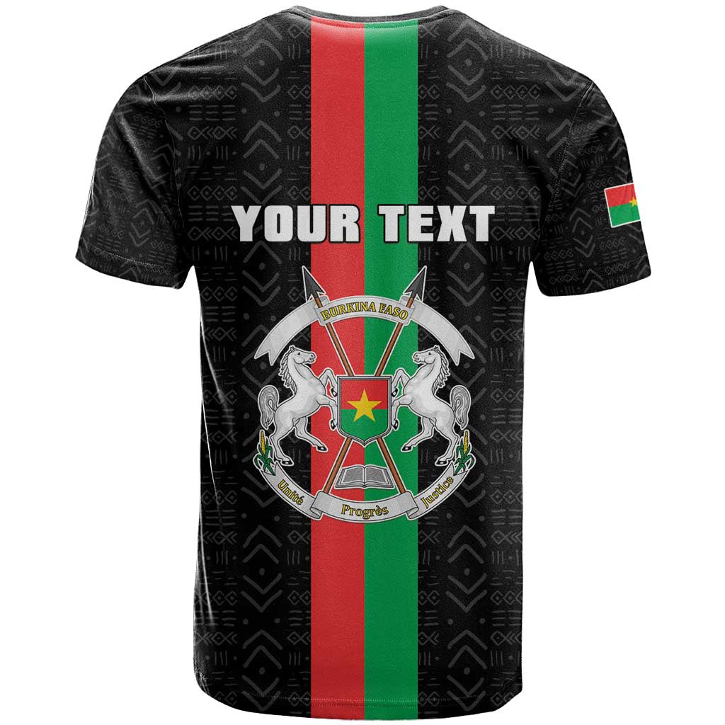 Personalized Burkina Faso Striped T-Shirt African Mud Cloth Pattern - Black Graphic Tee