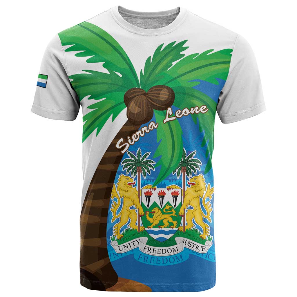 Personalised Sierra Leone T-Shirt Coat Of Arms With Flag Map Graphic Tee