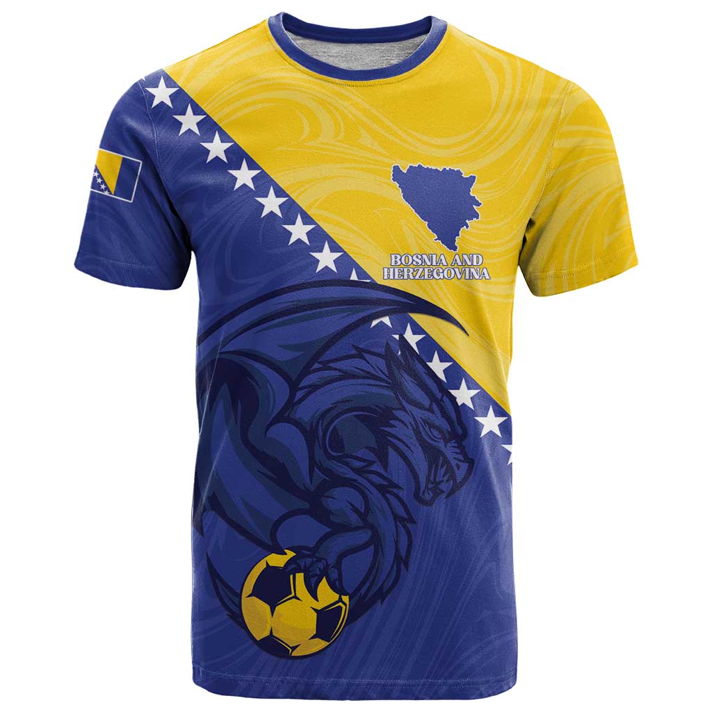 Custom Bosnia and Herzegovina Football 2026 T-Shirt The Dragons Of Europe Graphic Tee
