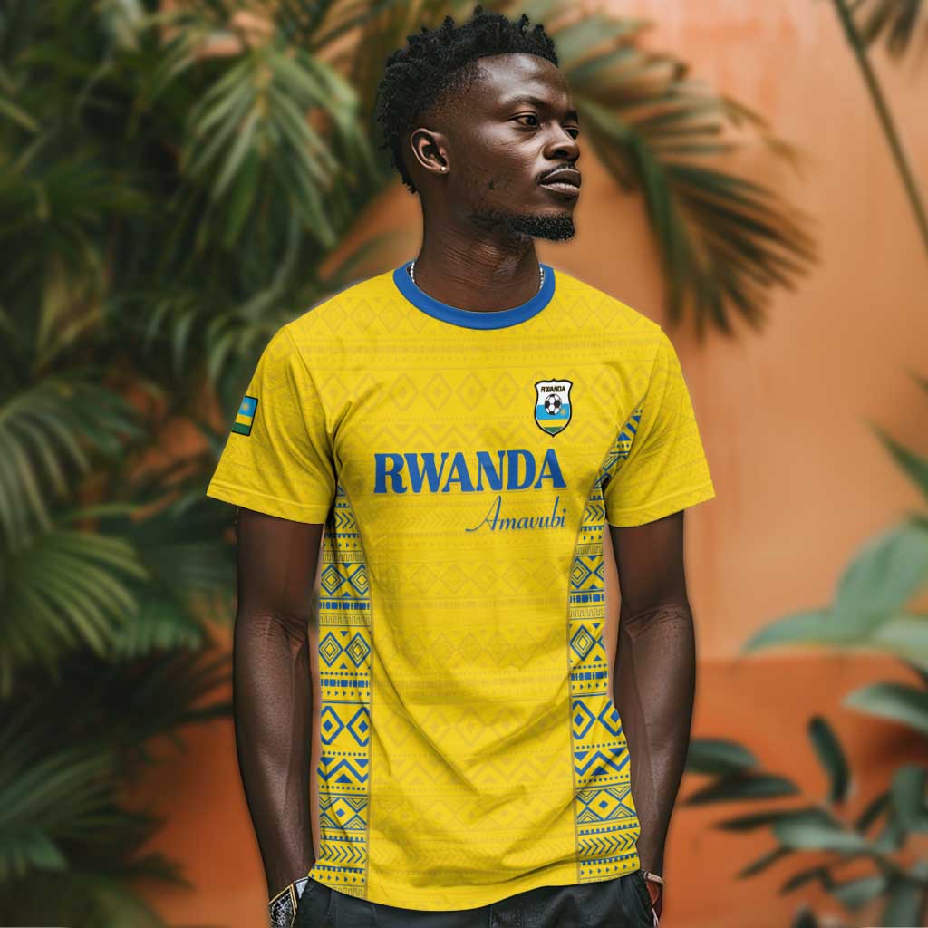 Rwanda Football Custom T-Shirt Stand With Amavubi - Yellow Graphic Tee