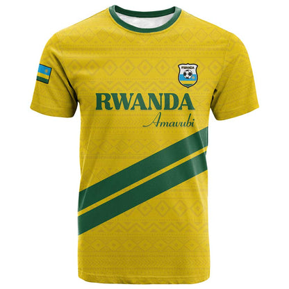 Custom Rwanda Football T-Shirt Pride Of Rwanda - Yellow Graphic Tee