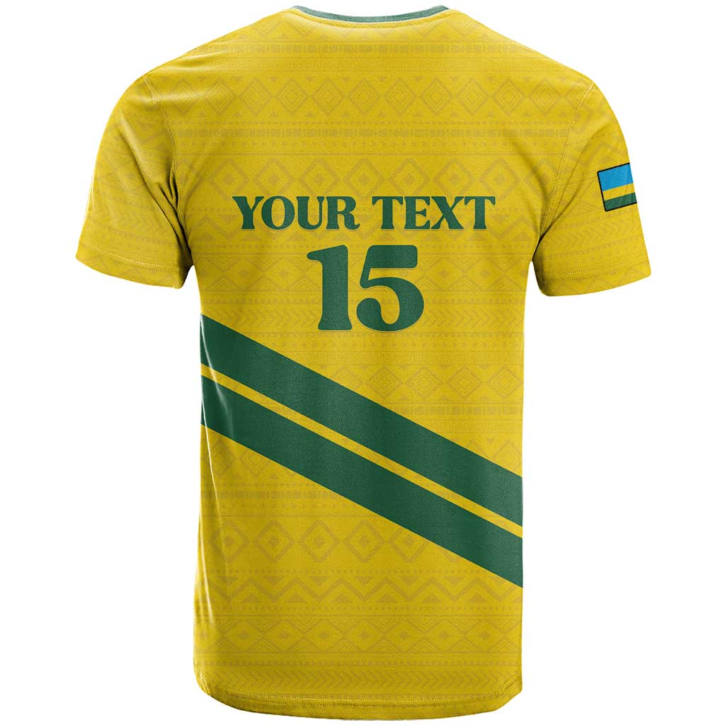 Custom Rwanda Football T-Shirt Pride Of Rwanda - Yellow Graphic Tee