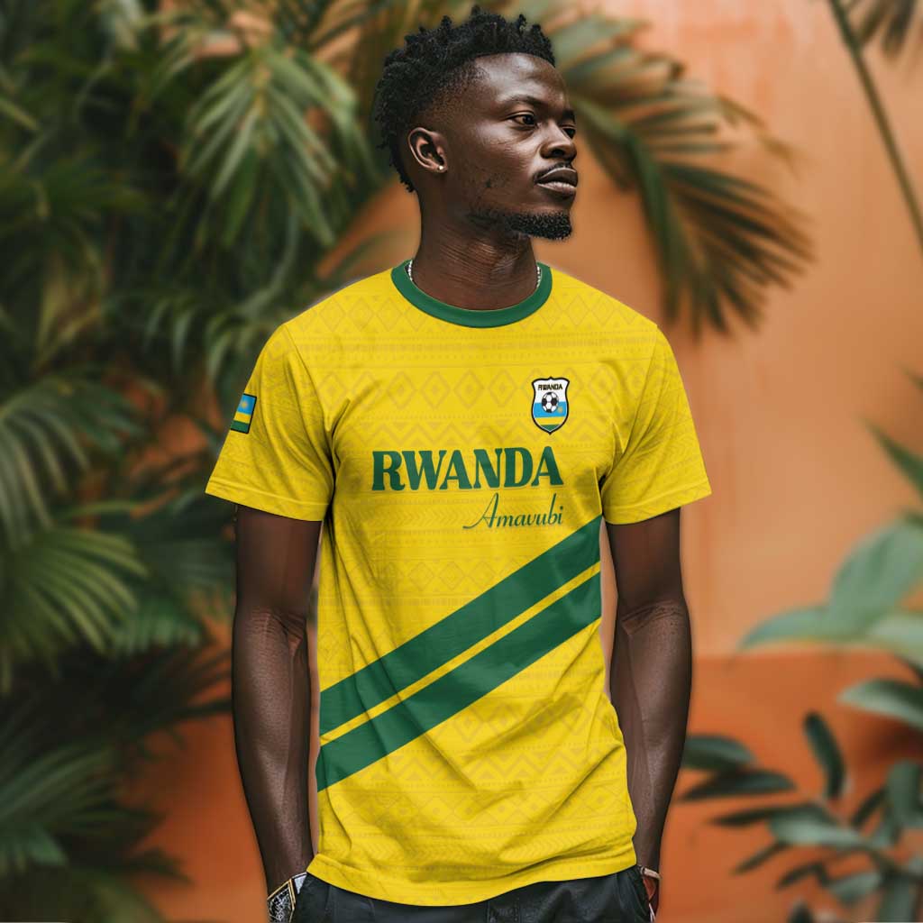 Custom Rwanda Football T-Shirt Pride Of Rwanda - Yellow Graphic Tee