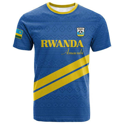 Custom Rwanda Football T-Shirt Pride Of Rwanda - Blue Graphic Tee