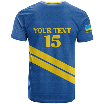 Custom Rwanda Football T-Shirt Pride Of Rwanda - Blue Graphic Tee