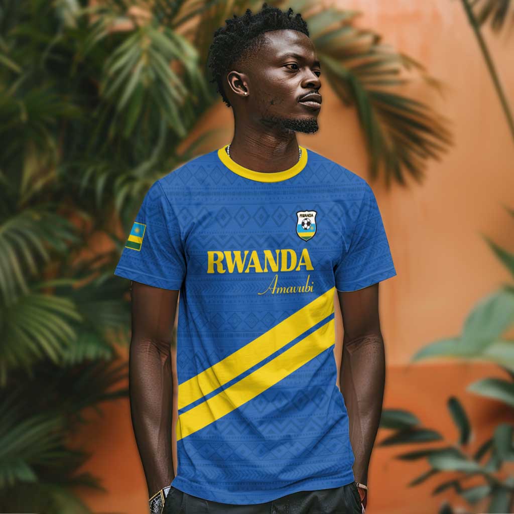 Custom Rwanda Football T-Shirt Pride Of Rwanda - Blue Graphic Tee