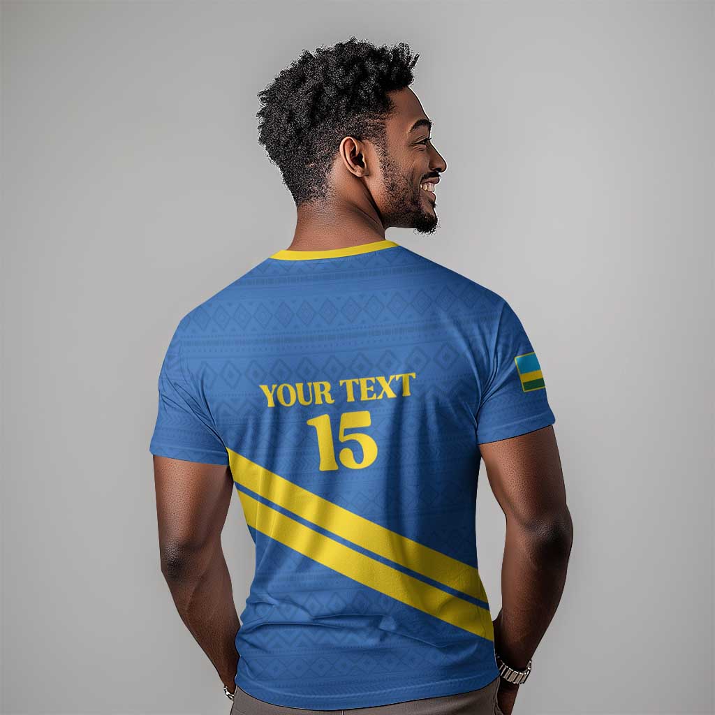 Custom Rwanda Football T-Shirt Pride Of Rwanda - Blue Graphic Tee