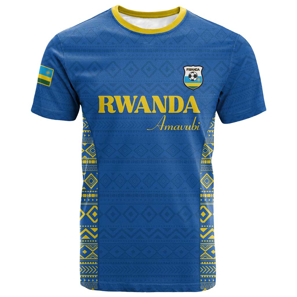 Rwanda Football Custom T-Shirt Stand With Amavubi - Blue Graphic Tee