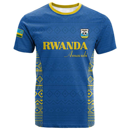 Rwanda Football Custom T-Shirt Stand With Amavubi - Blue Graphic Tee