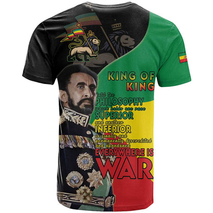 Haile Selassie T-Shirt Lion Of Judah Ethiopia Rastafari Graphic Tee