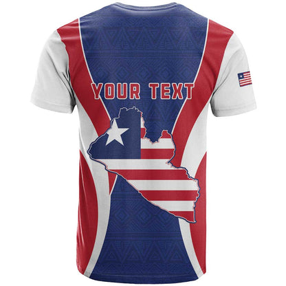 Personalised Liberia T-Shirt Coat Of Arms With Flag Map Graphic Tee