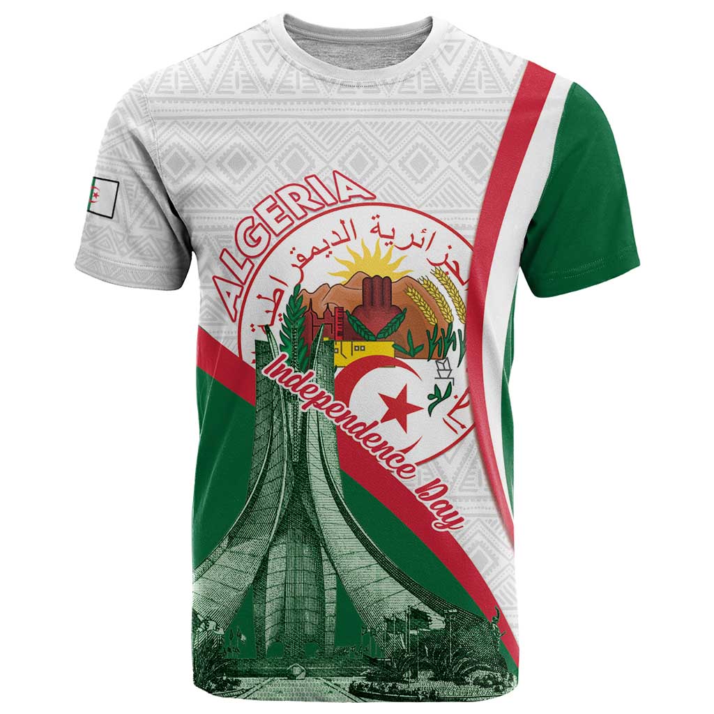 Happy Algeria Independence Day T-Shirt Maqam Echahid Coat Of Arms Graphic Tee
