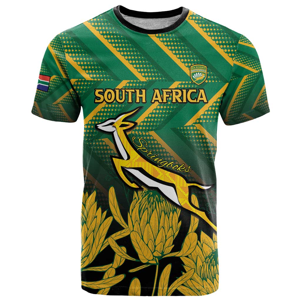 South Africa Rugby Custom T-Shirt Forever Green Forever Gold Graphic Tee
