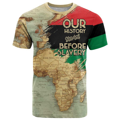Pan African Flag Day T-Shirt Our History Started Before Slavery Graphic Tee