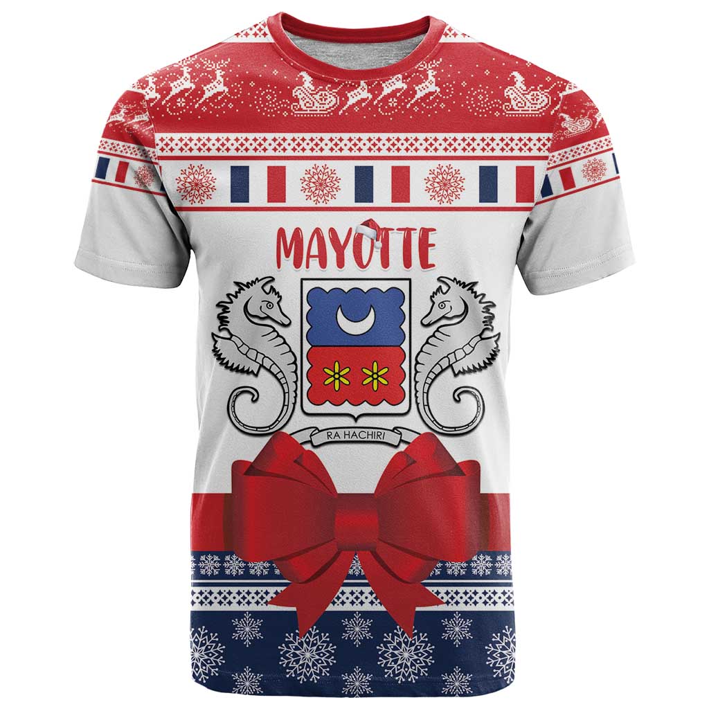 Personalized Mayotte Christmas T-Shirt Joyeux Noel Graphic Tee